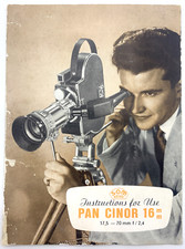 Pan Cinor 16mm Instruction Booklet Guide Manual Camera English Vintage