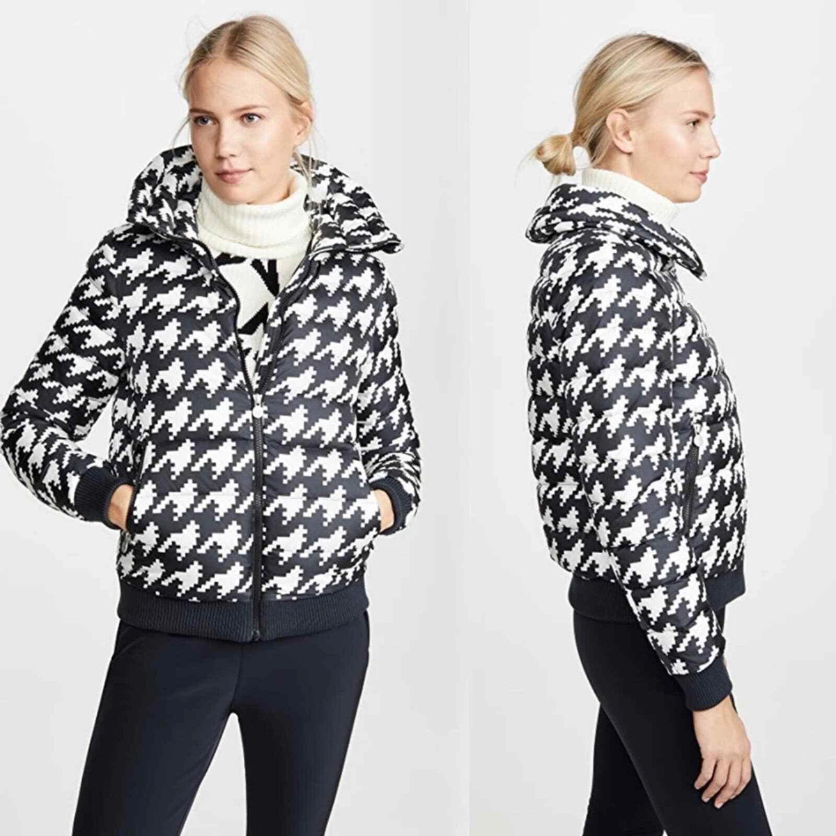 NWT Perfect Moment Queenie Houndstooth Puffer Coat Down Jacket XL