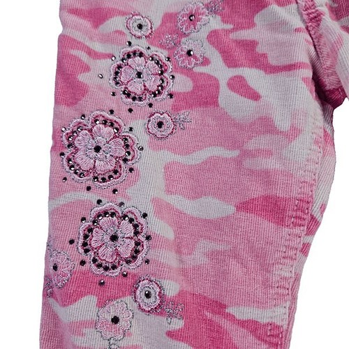 Bongo Girls Pink Camo Corduroy Pants with Flowers size 5 - Picture 6 of 9