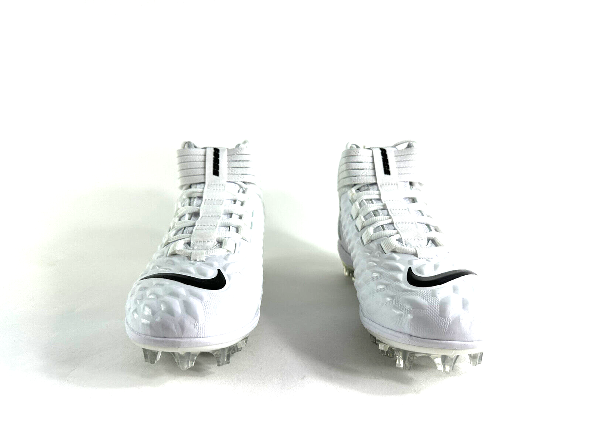 Nike Force Savage Pro 2 Mid Football Cleats White Black Mens 