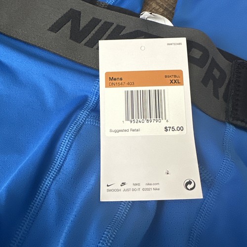 Nike Pro NBA Player Issued 3/4 Compression Tights Blue Men's XXL DN1547-403 - Picture 3 of 3
