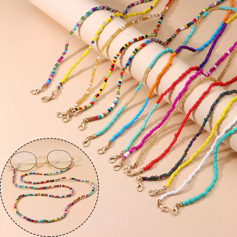 Eyeglass Chain Sunglasses Round Bead Glasses Chain Holder Eyewear Rope  Necklace