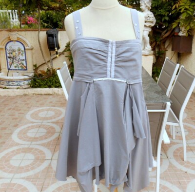 Robe Tunique Courte LMV - Taille 36, Blanc, Mélange Coton-polyester - Occasion Très Bon état