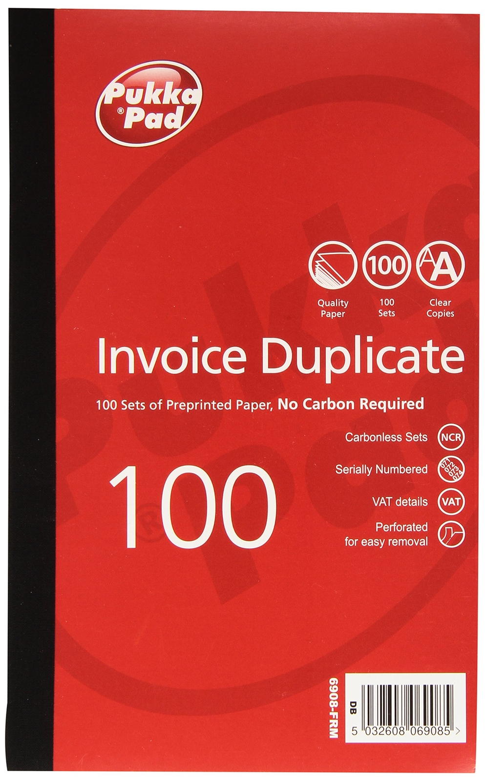 Pukka Pads Value 210x130mm Duplicate Invoice Book (Pack of 5) 1 Red