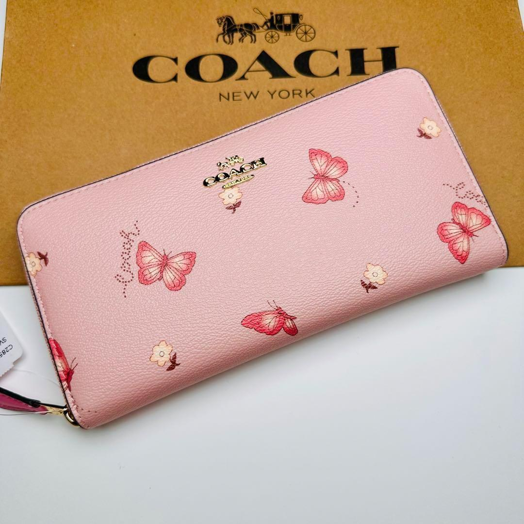 HOT Butterfly Print Coach Pink Butterfly Wristlet COACH Pink