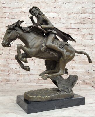 Sculpture Statue Vintage FREDERIC REMINGTON RECAST CHEYENNE WESTEN ART Bronze NR