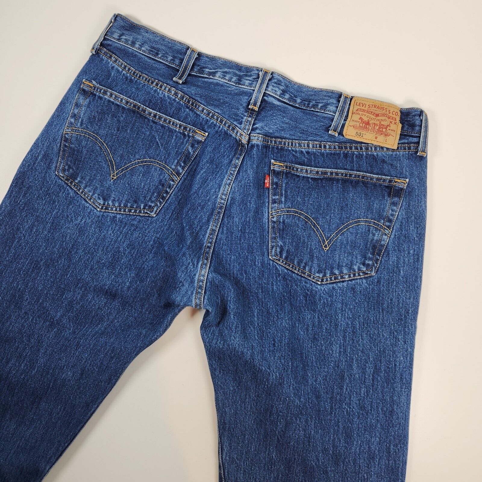 Levi's 501 Button Fly Jeans 38x38  Straight Leg C… - image 2