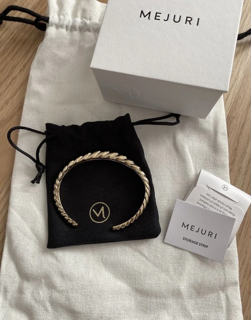 MEJURI Gold Plated On Silver Croissant Dome Cuff Bracelet RRP 128