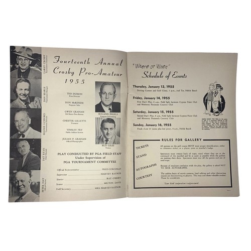 14º Campeonato Nacional de Golf Amateur Profesional 1955 Programa Bing Crosby Clambake - Imagen 4 de 8