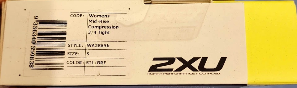 HYOPTIK Women's 2XU 3/4 Mid Rise REFLECTIVE Compression Tights S WA2865B NEW - Image 3 of 3