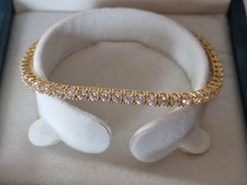 Tennisarmband mit Zirkonia 4mm vergoldet 925 Sterling Silber 18cm