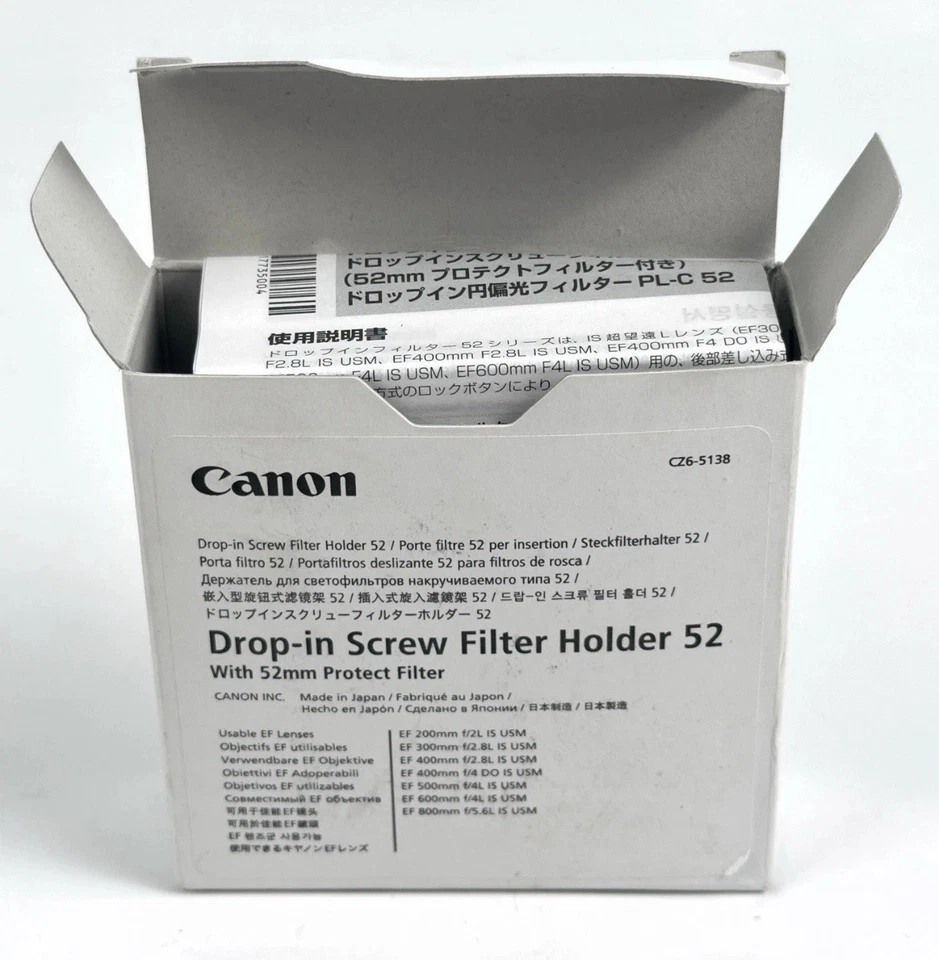 {NEW} Canon 52 Drop-In Screw Filter Holder 52 with 52mm Protection Filter - Image 3 of 4