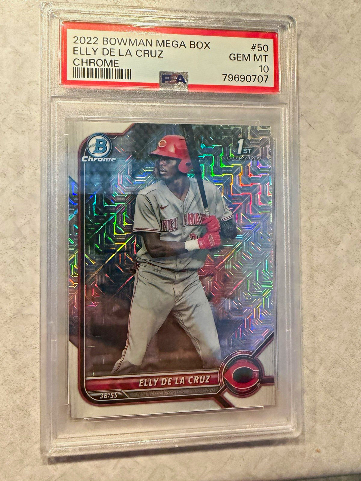Bowman 2022 Mega Box Chrome Elly De La Cruz Rookie #50 PSA 10
