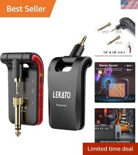 Wireless Guitar System 2.4GHz Rechargeable Audio Wireless Transmitter Receive...