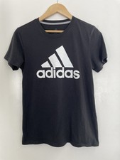 adidas The Go-To Performance Tee Adults 3-Stripe Logo Polyester T-Shirt Black M