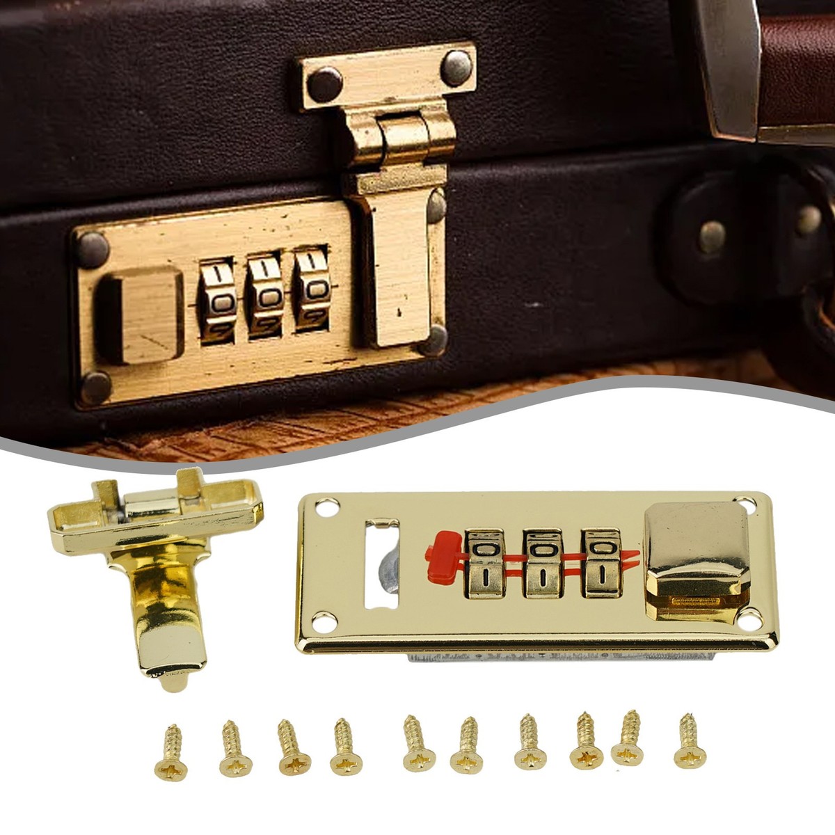 Vintage-Zahlenschloss Aus Eisen – Für Holzkisten, Schatullen & Koffer – Mit Schrauben, In Gold Oder Silber, Rustikaler Stil