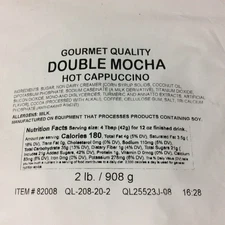 ☕💜 2 lb Gourmet Quality DOUBLE MOCHA HOT CAPPUCCINO Powder ☕💜