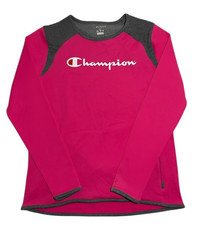 Champion Womens Athletic Pullover Sweatshirt Pink Gray Long Sleeve Size M NEW