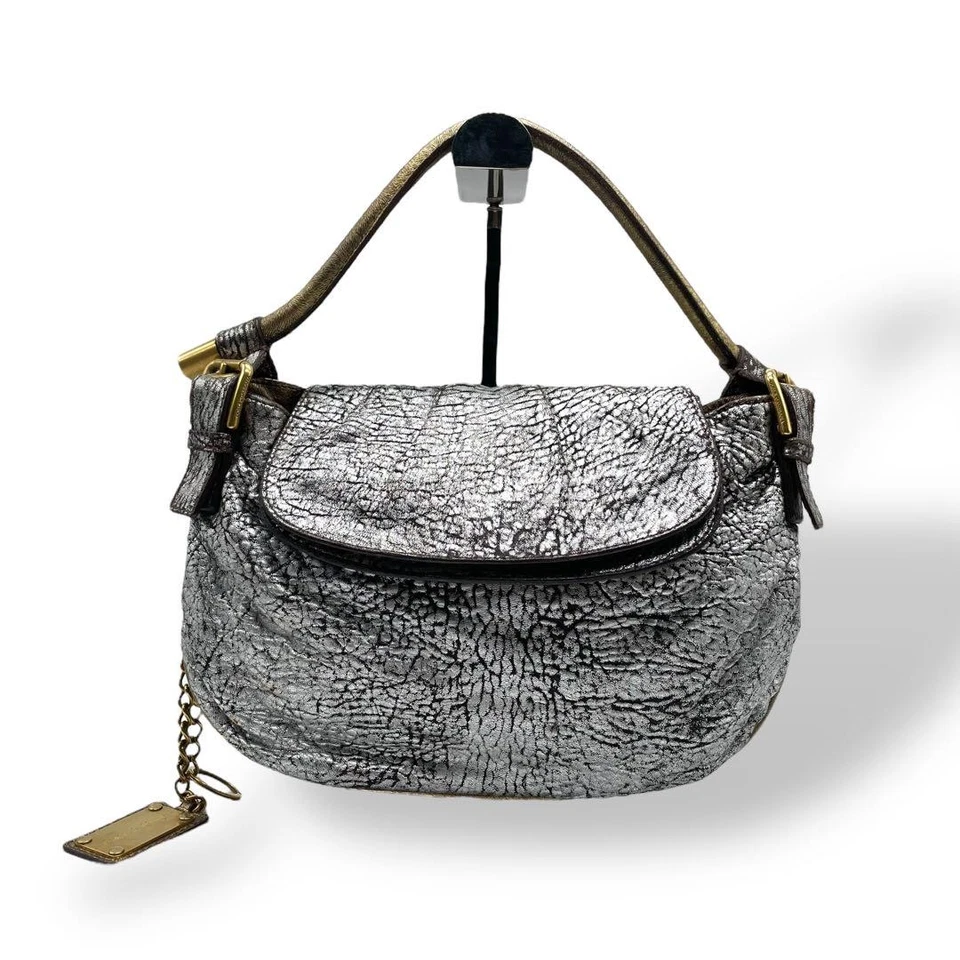 Raro Bolso de Hombro Dolce and Gabbana Metálico Y2K Dorado Tono Plata Foto 2 de 4