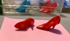 VINTAGE BARBIE Red HEELS CLOSED TOE PUMPS MARKED JAPAN 1960’s