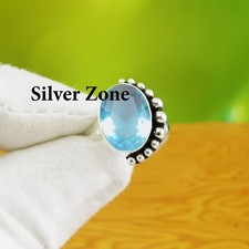 Blue Topaz Ring  925 Sterling Silver  Vintage Ring  Women's Ring  SZ 5-13