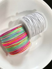 J14 1mm Elastic Stretchy String 1 WHITE 1 MULTICOLORED 164ft ea