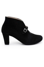 Hirschkogel Damen Trachtenpumps Mareile schwarz dunkelgrau Velours Riemchen