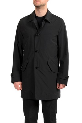 Hugo Boss Men's ''Cunda'' Black Belted Button Down Trench Coat US S IT 48