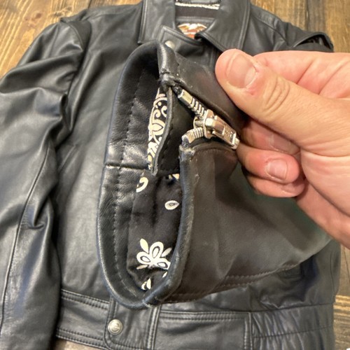 Harley Davidson Leather Jacket Eagle Embossed, Mens Large, 1989, Made In USA VTG - Picture 14 of 16