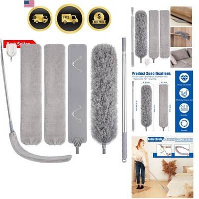 Feather Duster Set 4 Pieces, 30-100 inch Microfiber Retractable Gap Duster fo...