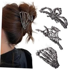 3Pcs Halloween Spider Hair Clips Gothic Barrette Claw Clips Vintage Hair Accesso