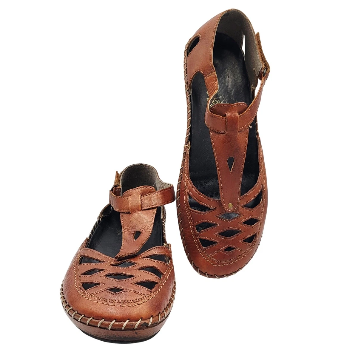 Rieker  Brown Leather fisher Sandals women 41 lace up retro casual Y2K vacation Rieker Lace Up Sandals for Women for sale | eBay main image 4