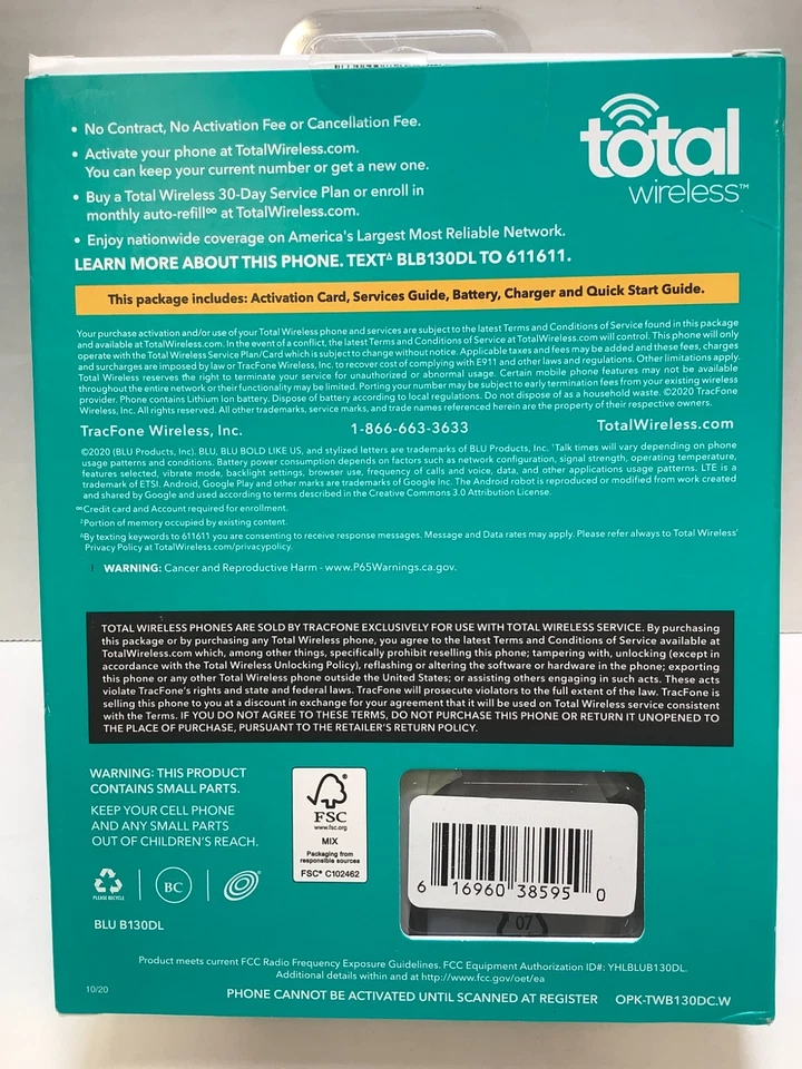 Total Wireless Blu View 2 4G LTE Prepaid Smartphone Black 32GB, Network Locked - Image 3 of 4
