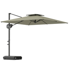 Outsunny Parasol déporté 247x247x268cm Gris clair