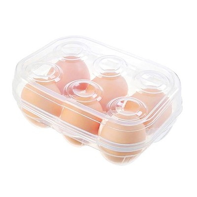 Clear Egg Storage Box Delicate 6 Girds Egg Dispenser Holder Case Refrigerator Cr
