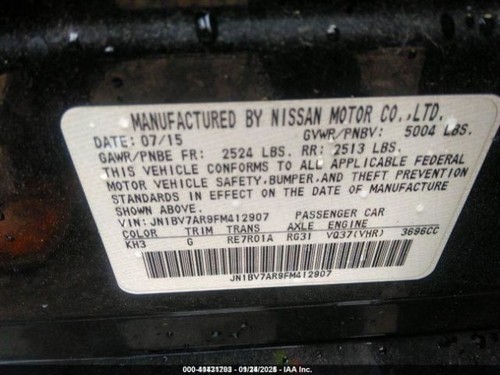 Console Front Roof From 05/01/15 With Sunroof Fits 15 INFINITI Q50 2872044 - Picture 10 of 12