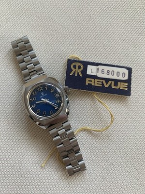 Revue Automatic Blue Dial Diver Sub Vintage Nos Tag Lady 23 x 27 mm Uhr
