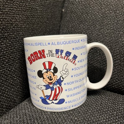 Disney Mickey Mouse Born In The USA Vintage Tasse Mug 1986 Applause #3097 