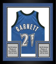 Framed Kevin Garnett Timberwolves Signed Mitchell & Ness Authentic Jersey w/Insc