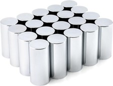 20pcs 33mm Chrome Lug Nut Covers Caps Screw-on Fit For Semi Truck Trailer