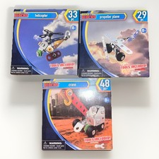 Make-it Bloques Helicóptero Hélice Avión Grúa Figuras de Metal JUGUETE DE VÁSTAGO CON Herramientas