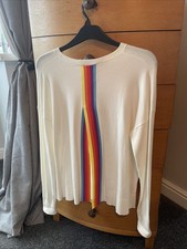 Madeleine Thompson Cream Jumper Size L … Rainbow Stripe Ex Condition