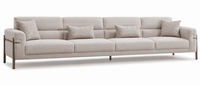 4-Sitzer Sofa Beige Textil Edelstahl Modern Einfarbig ZeitgenöSsisch