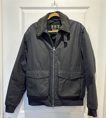 Barbour Lightweight Wax Jacket XL Navy Men's Goosall Flight Bomber Rain Coat