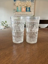 Vintage 1950's Clear Colony Park Lane  5.5” Iced Tea Glasses  Set of 2