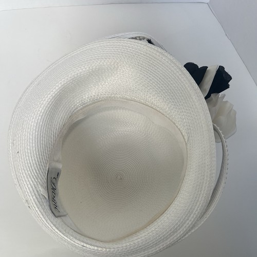 Vintage Ms Divine schwarz/weiß Hut Strass Feder Derby Hochzeit Kirche Flapper - Bild 6 von 7