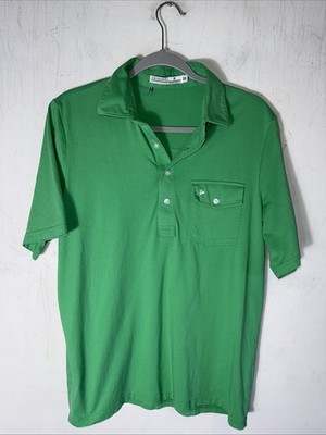 Criquet Polo Shirt Mens Medium Green Shamrock Irish Pima Cotton St Patrick Golf
