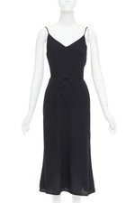 REFORMATION black viscose blend tie waist open back midi dress M