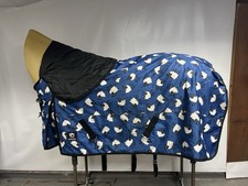 Used 6’3 Horse Masters 100g Turnout Horse Rug Fixed Hood #B988