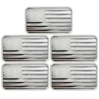 Lot of 5 - 5 Troy oz American Flag .999 Fine Silver Bar Sealed